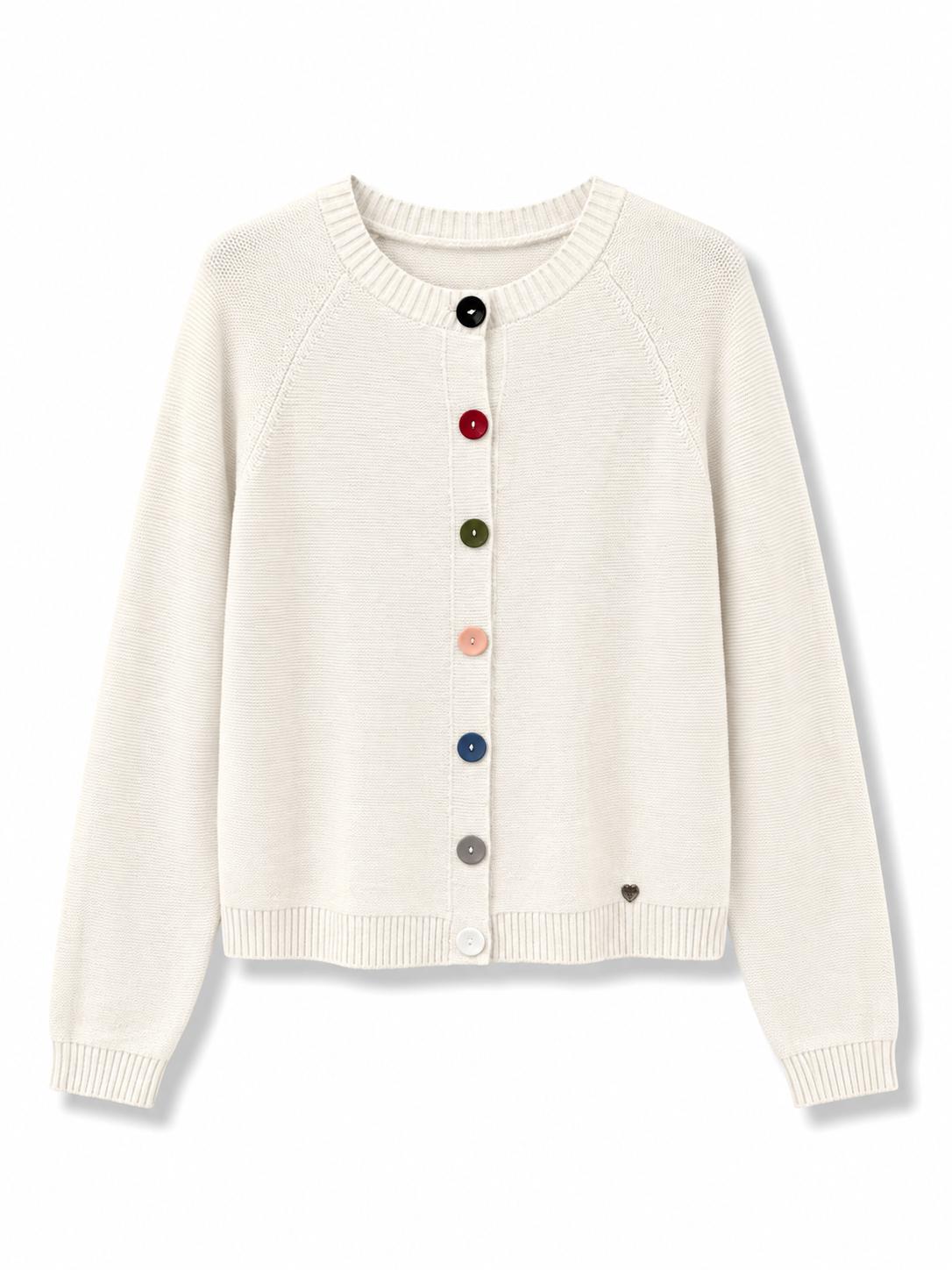 Cardigan con bottoni colorati Panna