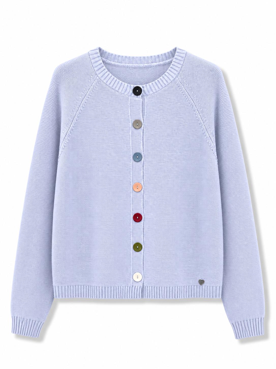 Cardigan con bottoni colorati Polvere