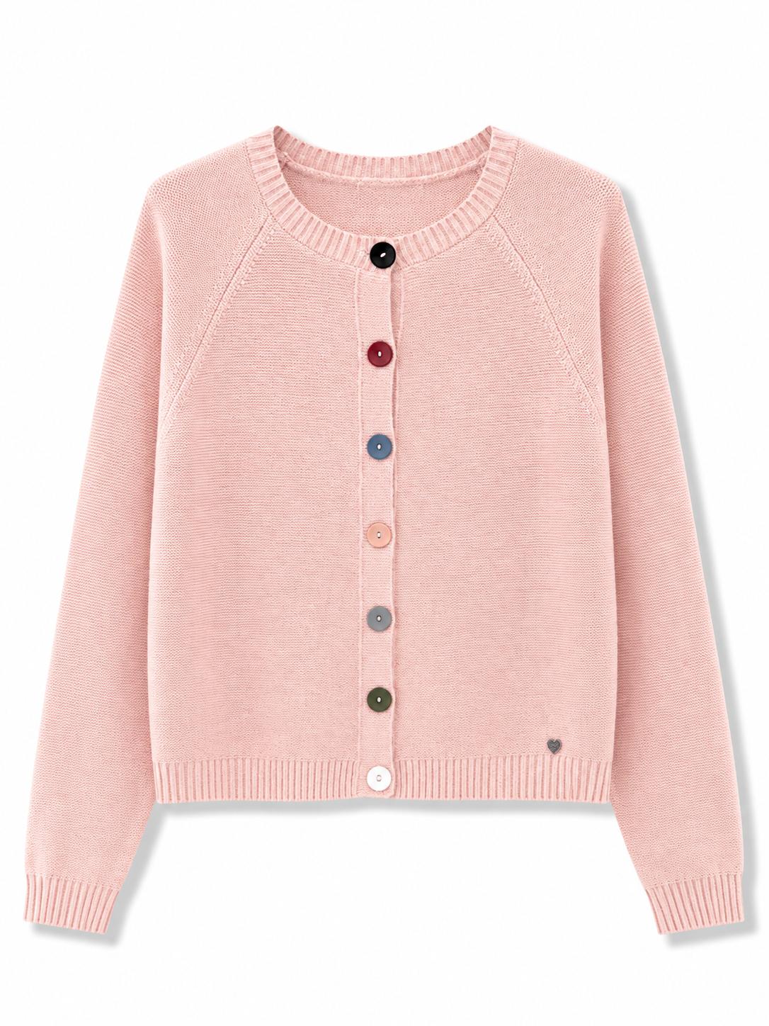 Cardigan con bottoni colorati Rosa