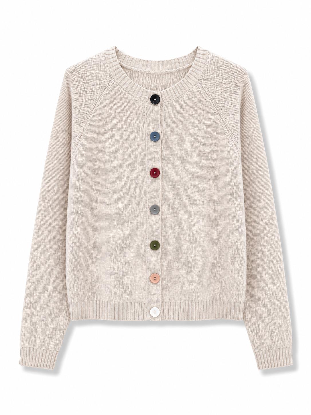 Cardigan con bottoni colorati Sabbia