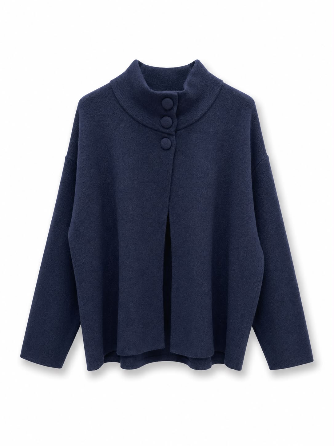 Mantellina collo con bottoni Blu