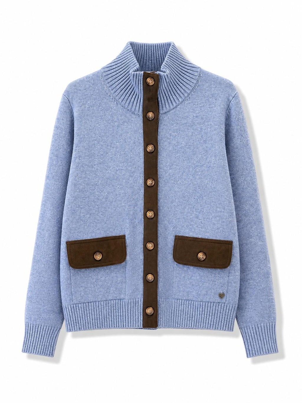 Cardigan a contrasto Azzurro