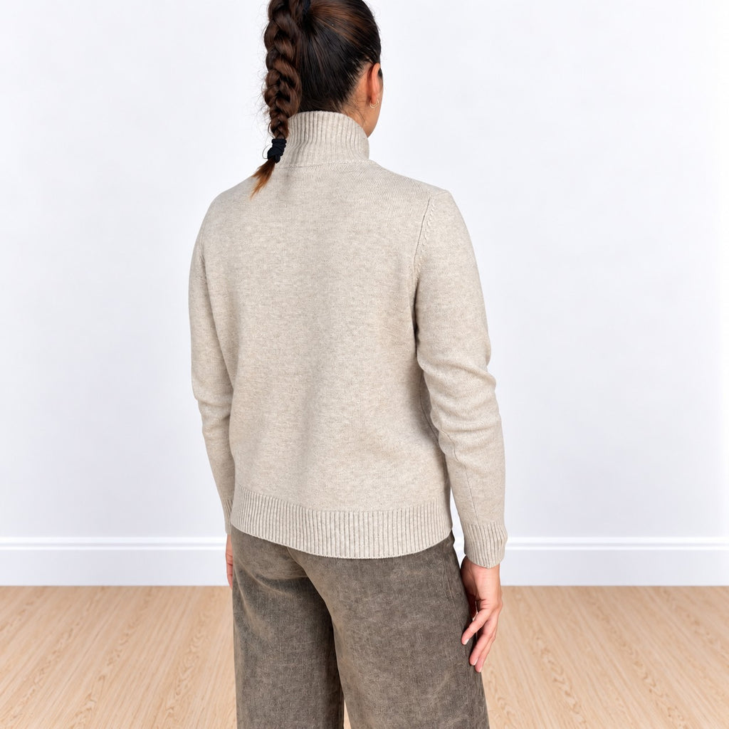Cardigan a contrasto Beige