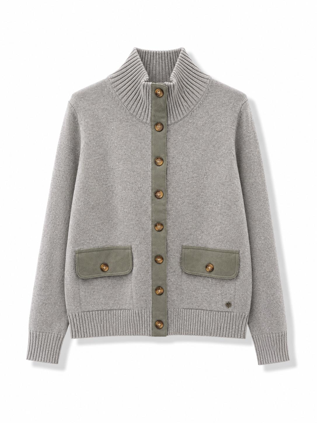 Cardigan a contrasto Grigio