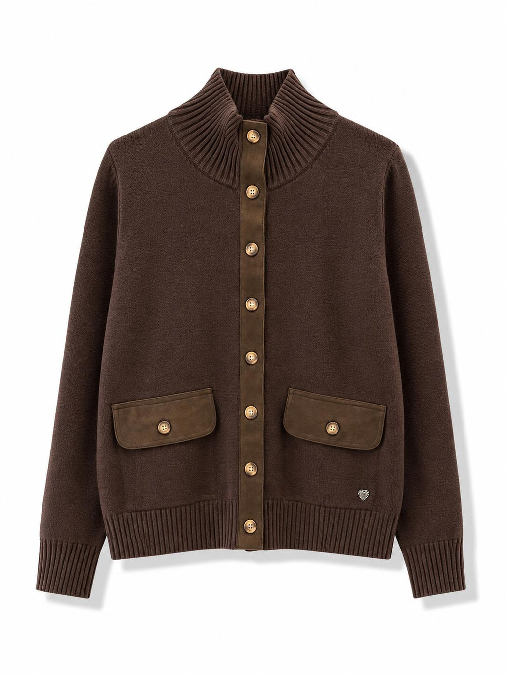 Cardigan a contrasto Marrone
