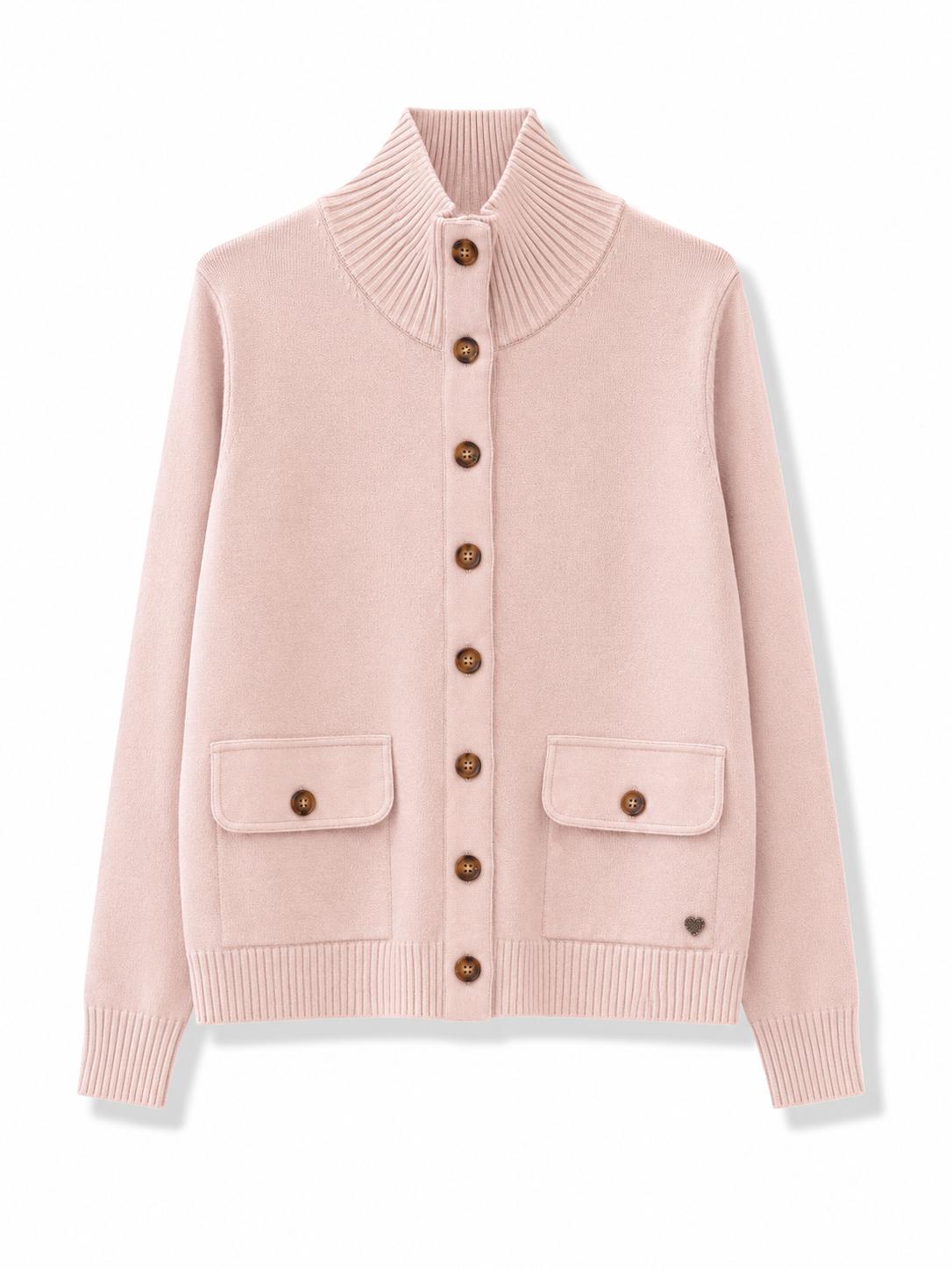 Cardigan a contrasto Rosa