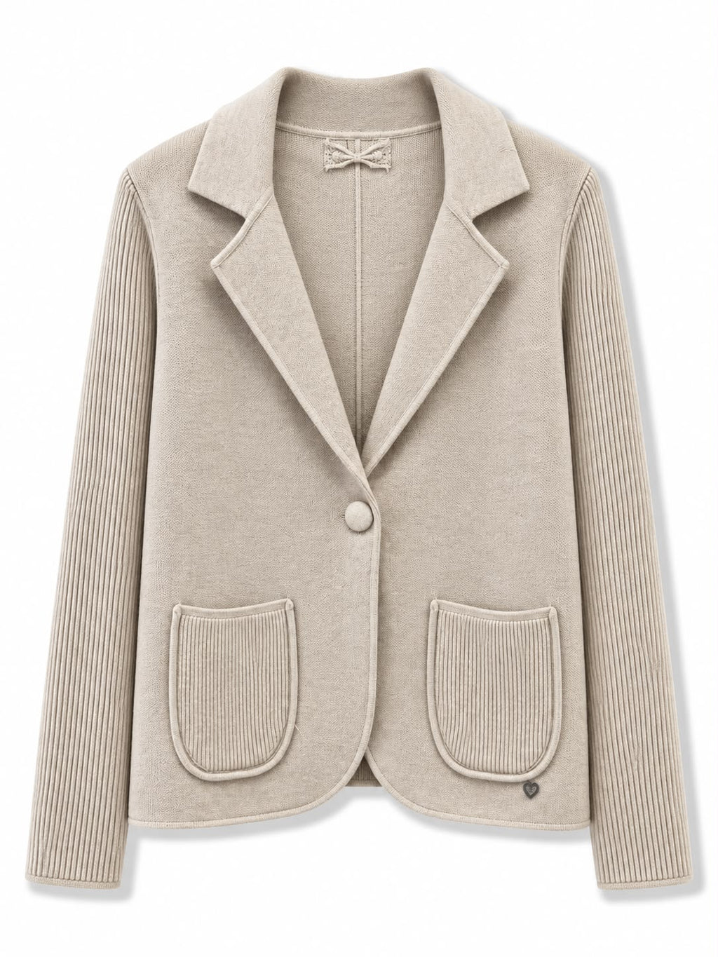 Giacca manica coste Beige