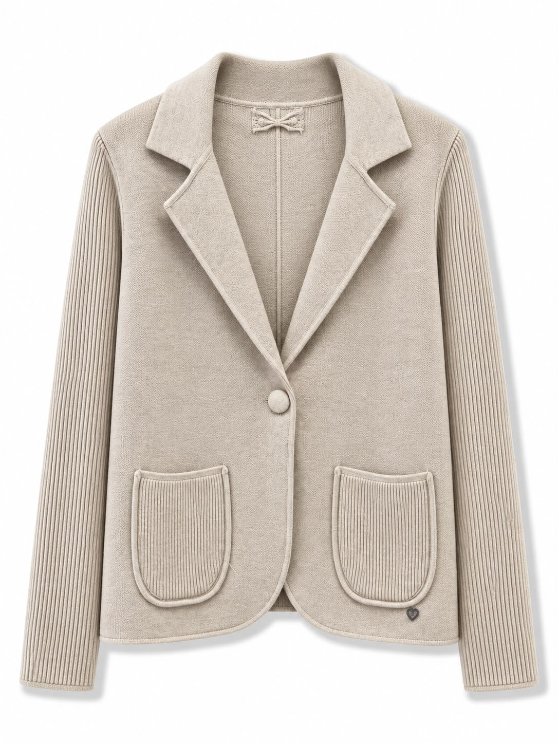 Giacca manica coste Beige