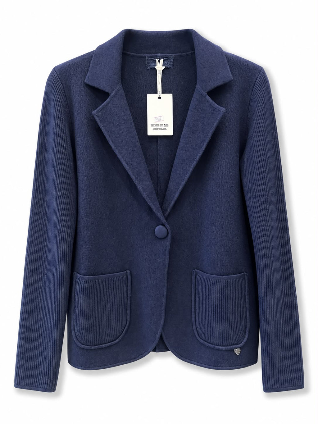 Giacca manica coste Blu