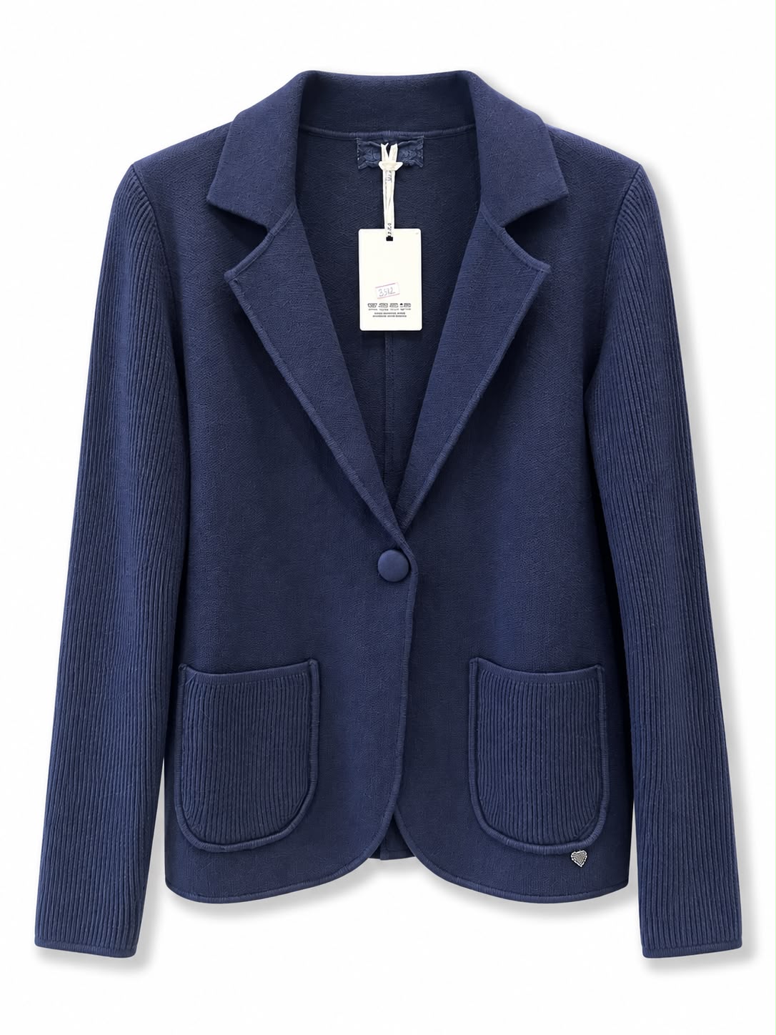 Giacca manica coste Blu