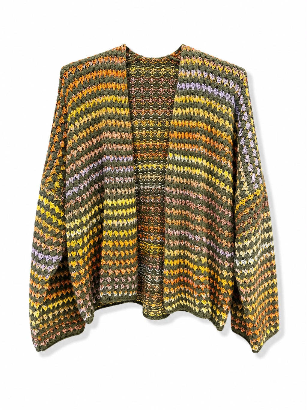Cardigan aperto doppio colore Giallo
