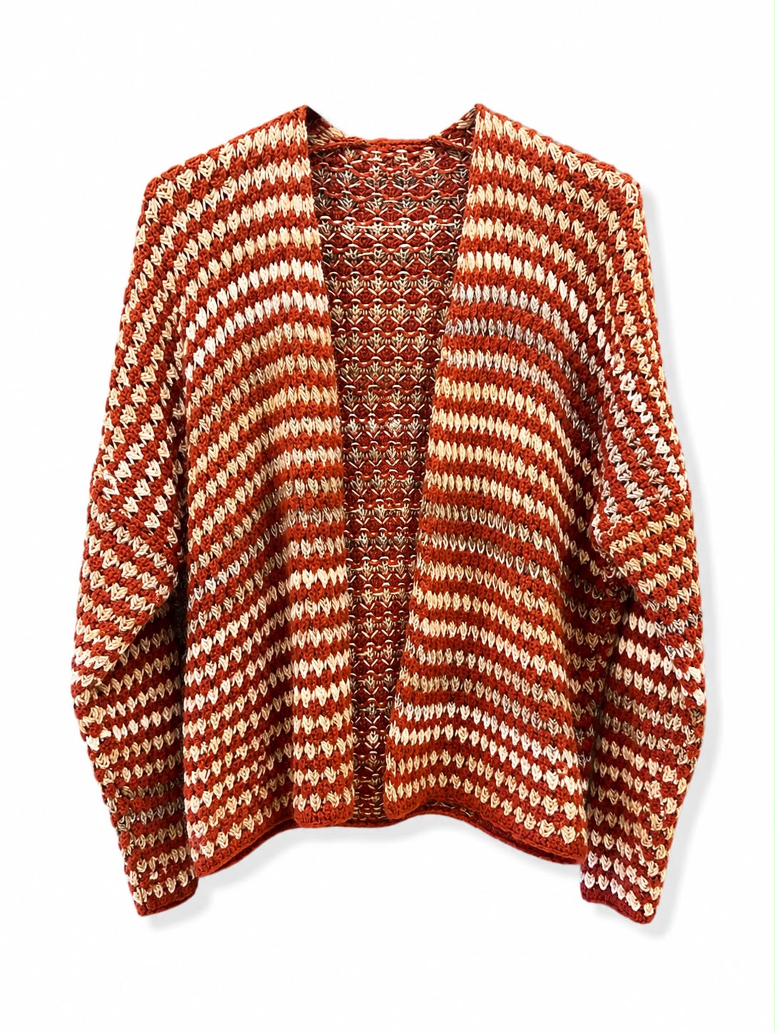 Cardigan aperto doppio colore Ruggine