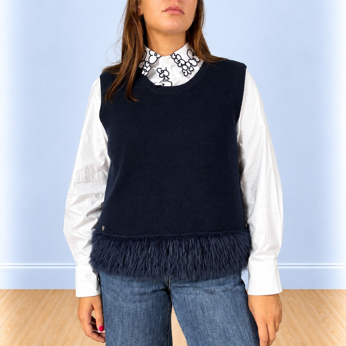 Smanicato con pelosetto sotto Blu
