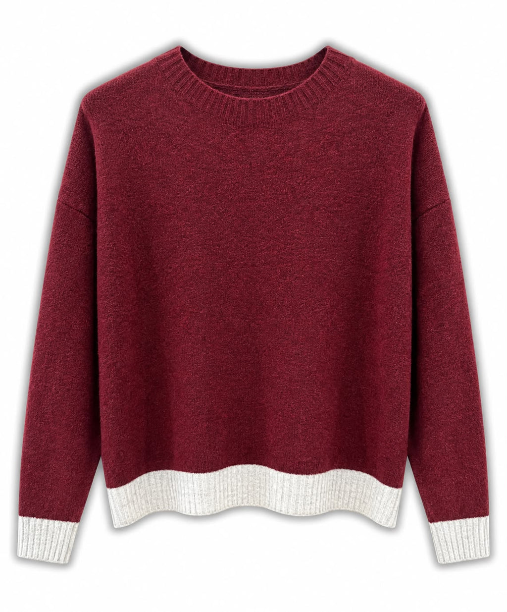 Maglia misto lana 2 colori Bordeaux