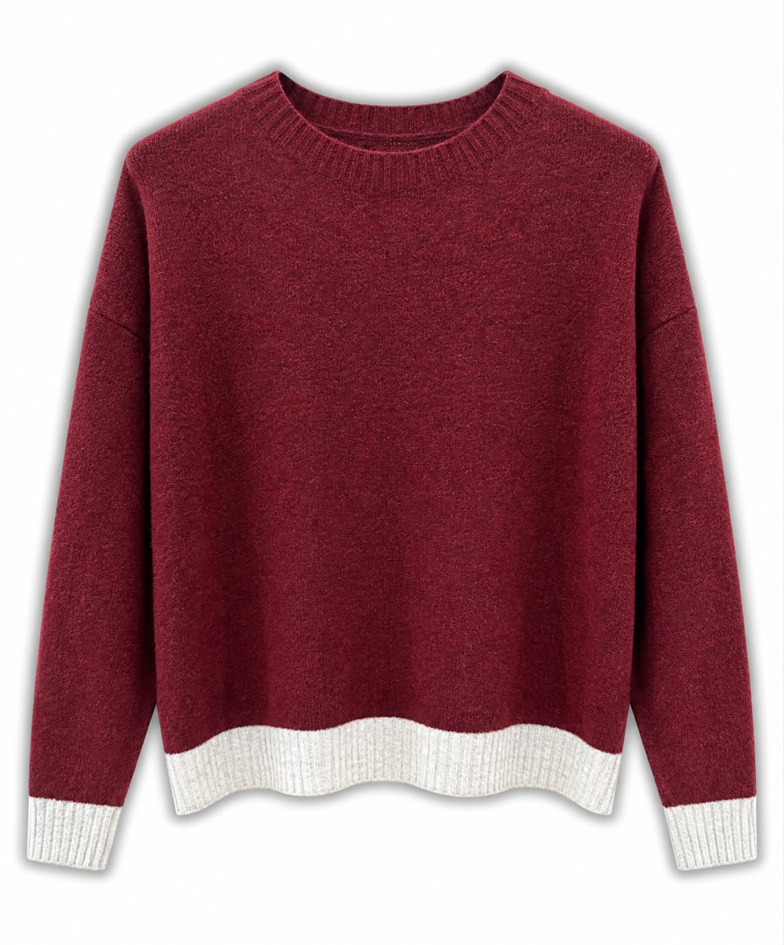 Maglia misto lana 2 colori Bordeaux