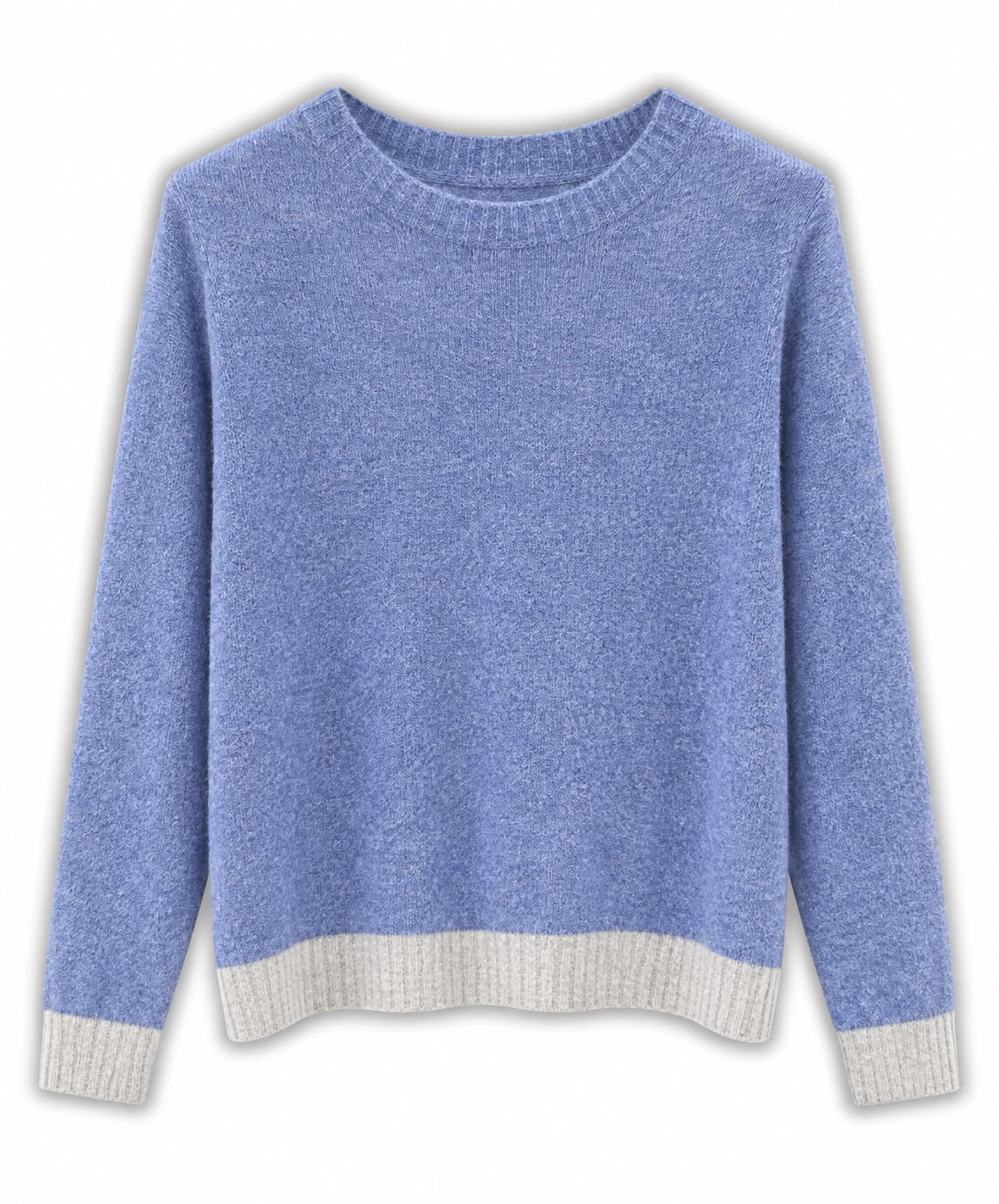 Maglia misto lana 2 colori Azzurro