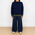 Maglia misto lana 2 colori Bluverde