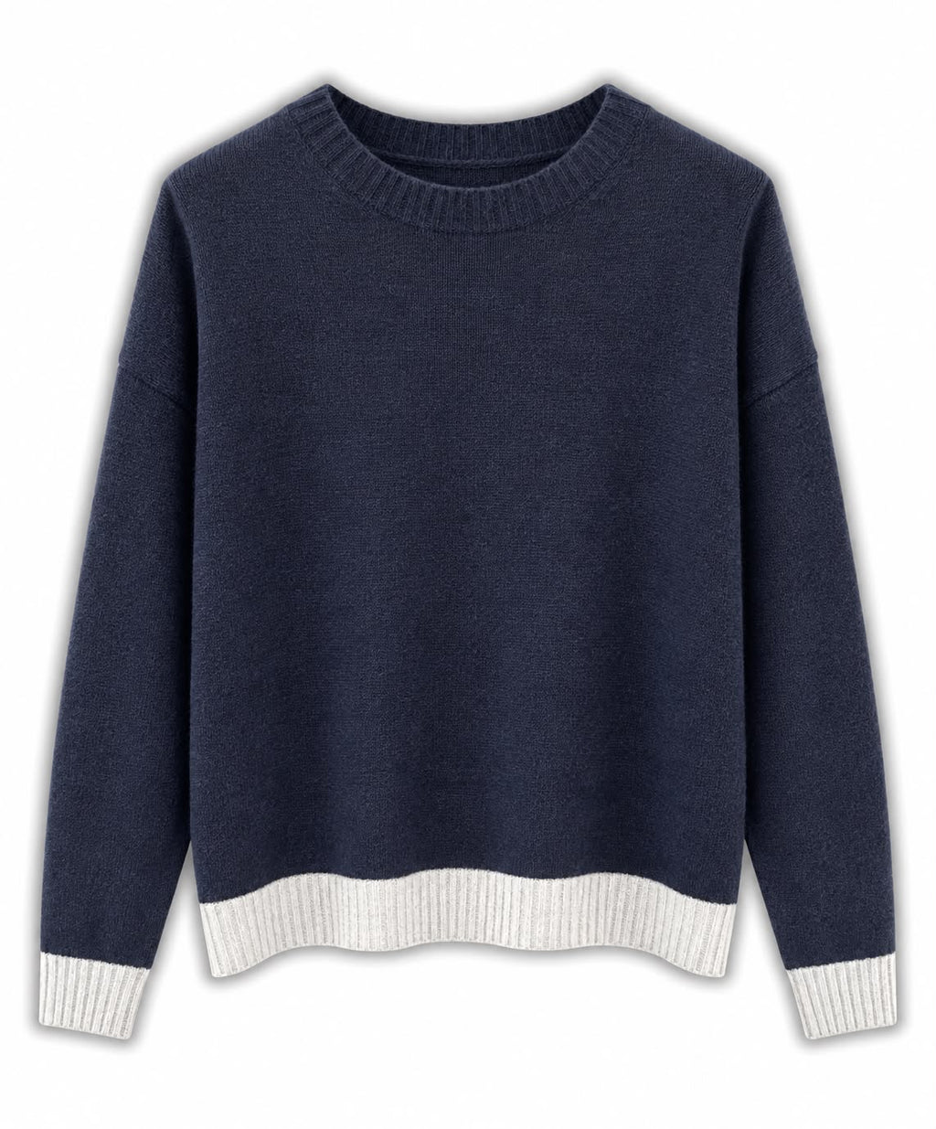 Maglia misto lana 2 colori Blubianco