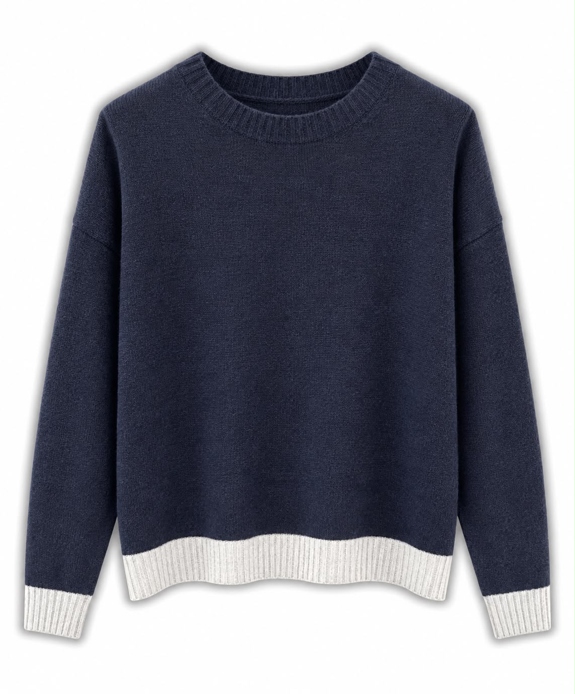 Maglia misto lana 2 colori Blubianco