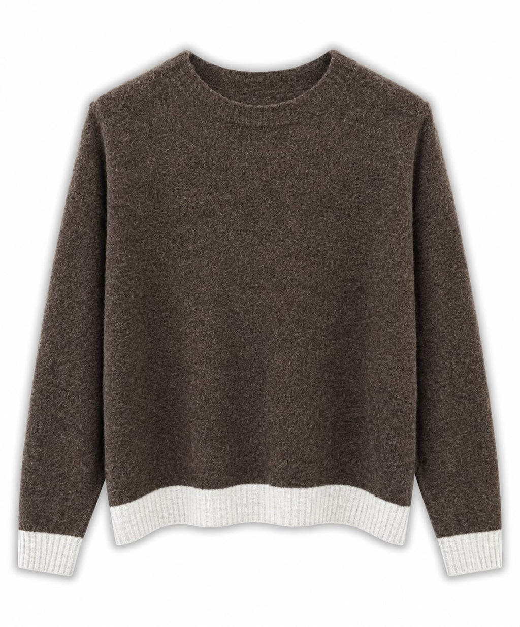 Maglia misto lana 2 colori Marrone