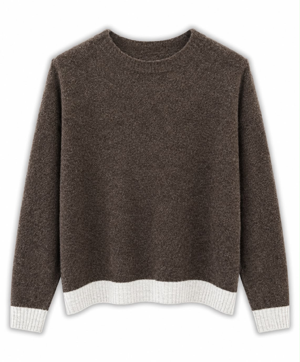 Maglia misto lana 2 colori Marrone