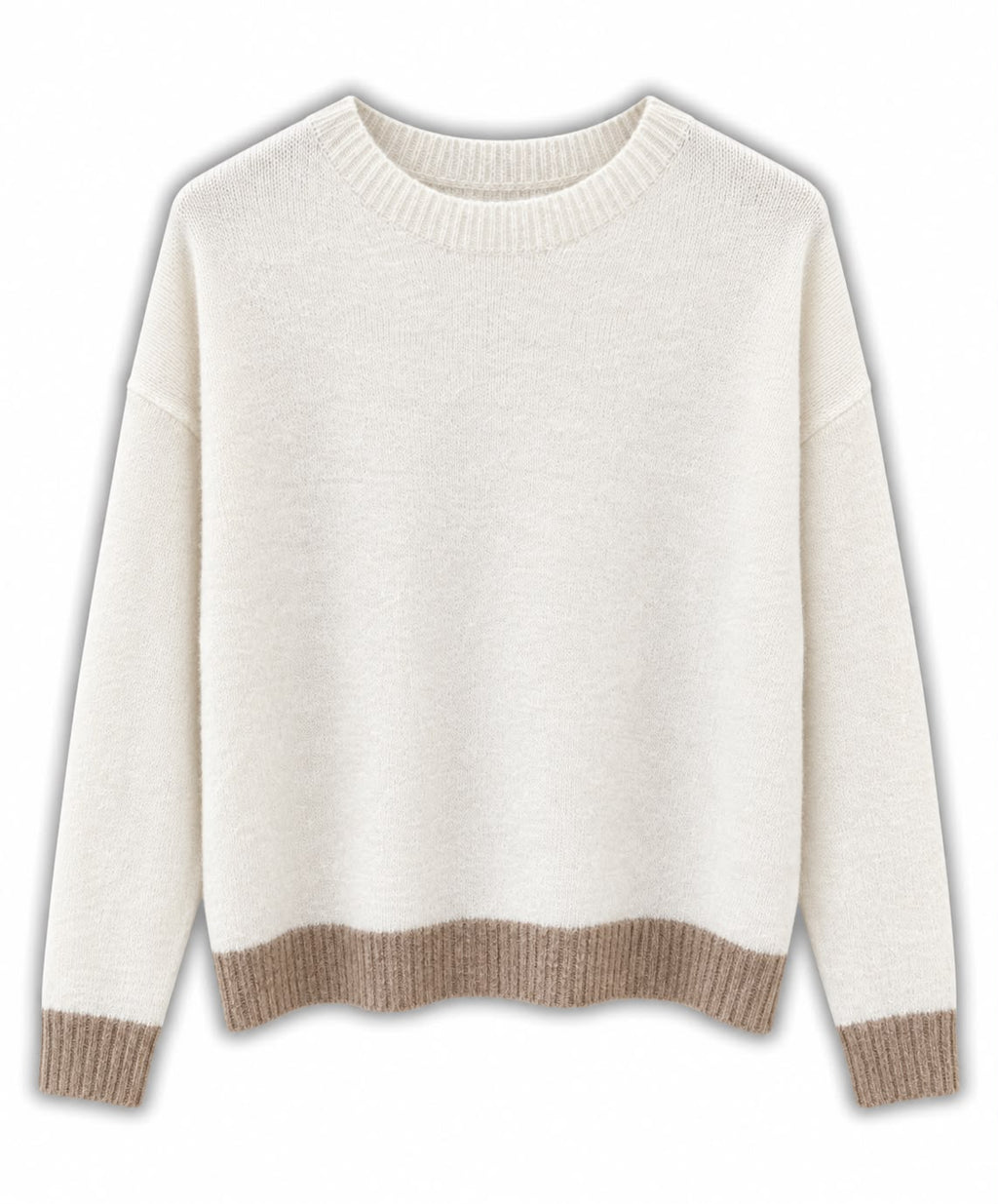 Maglia misto lana 2 colori Panna