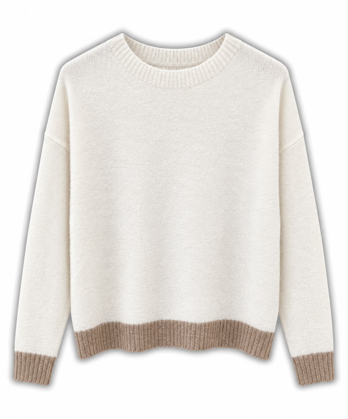Maglia misto lana 2 colori Panna