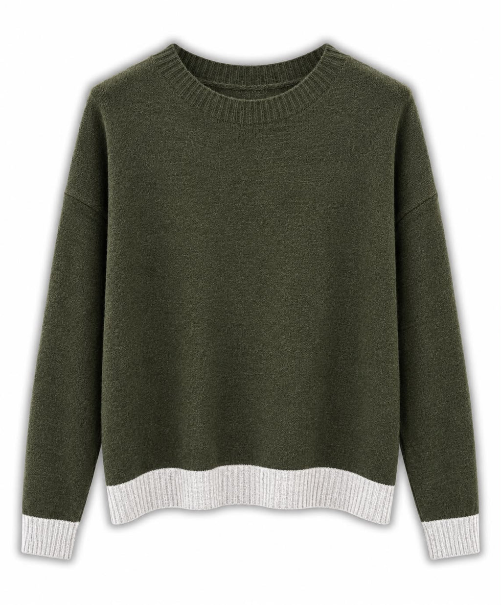 Maglia misto lana 2 colori Verde militare