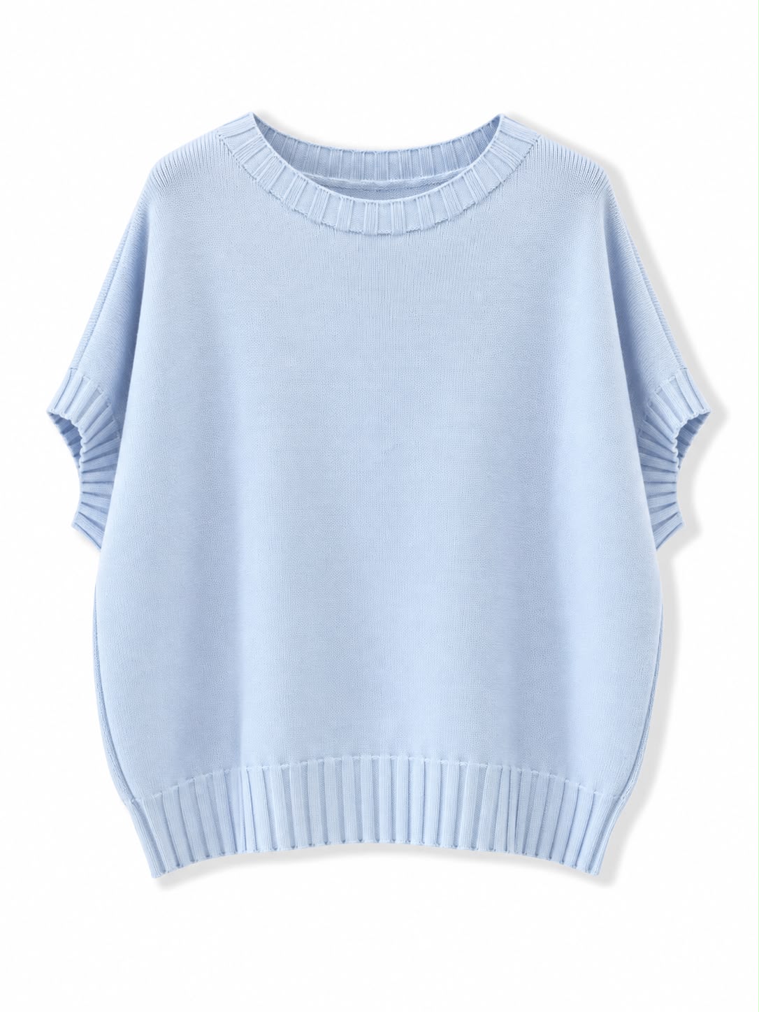 Maglia mezza manica coste sul bordo Polvere