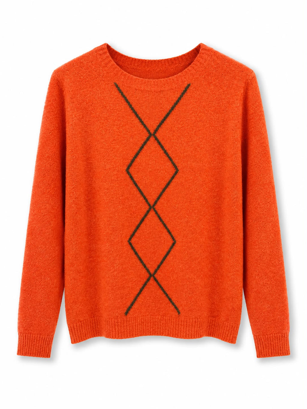 Maglione misto lana rombi Arancione