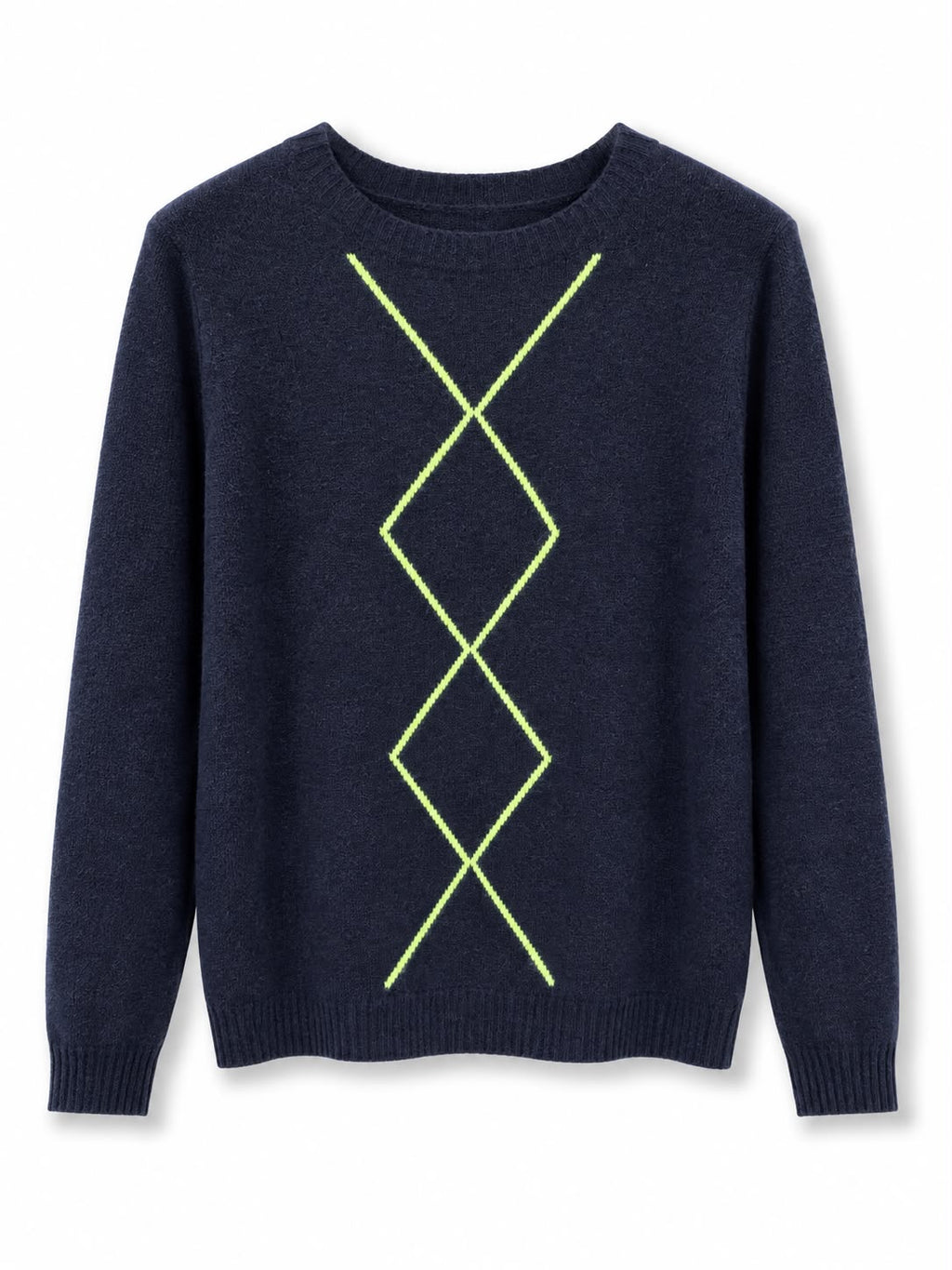 Maglione misto lana rombi Blu