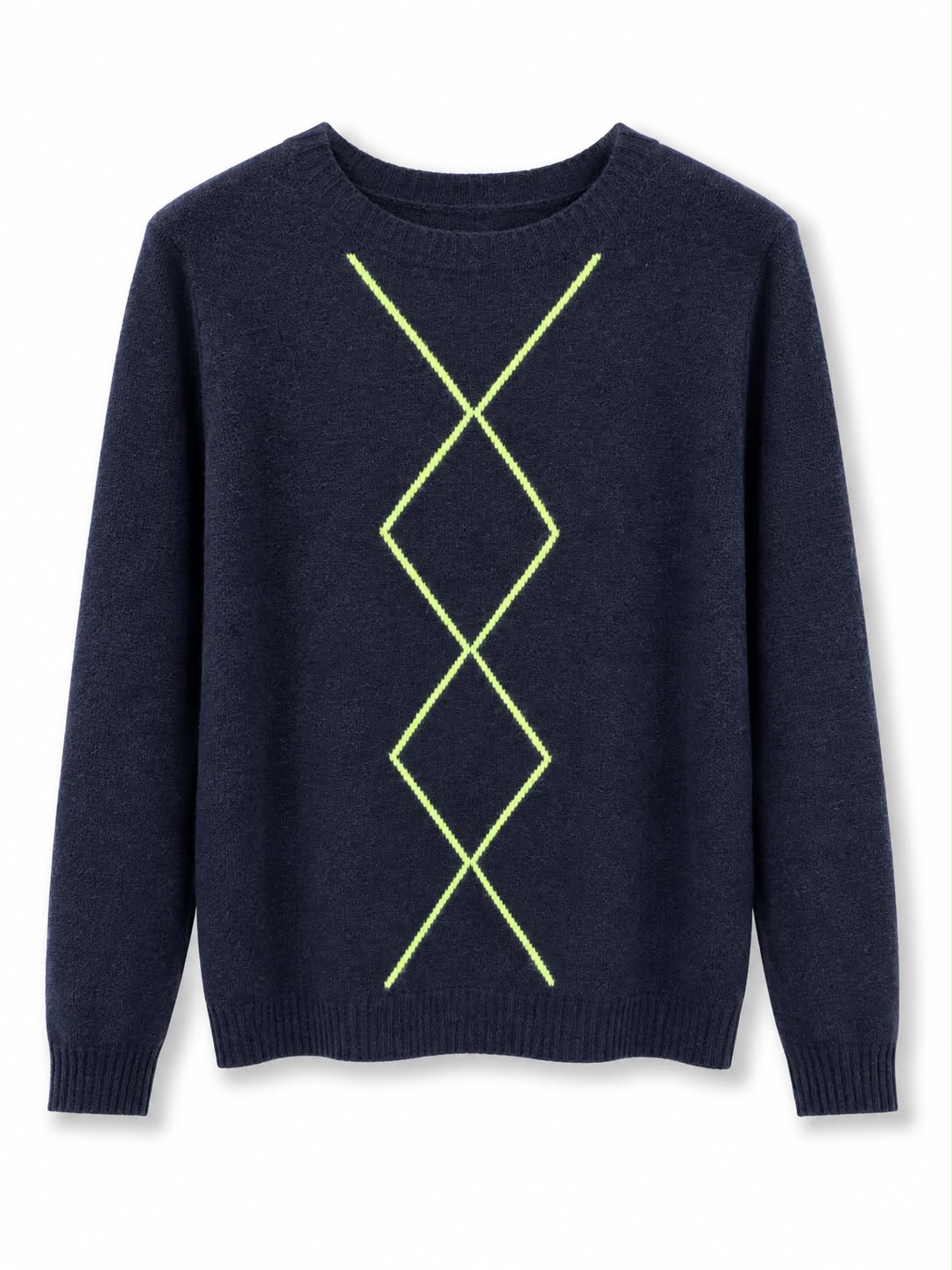 Maglione misto lana rombi Blu