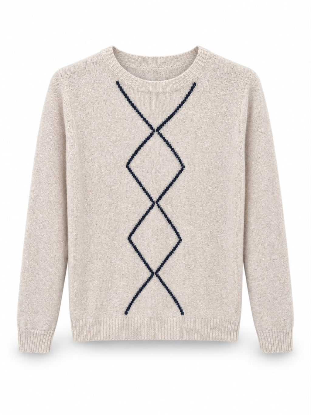 Maglione misto lana rombi Nero