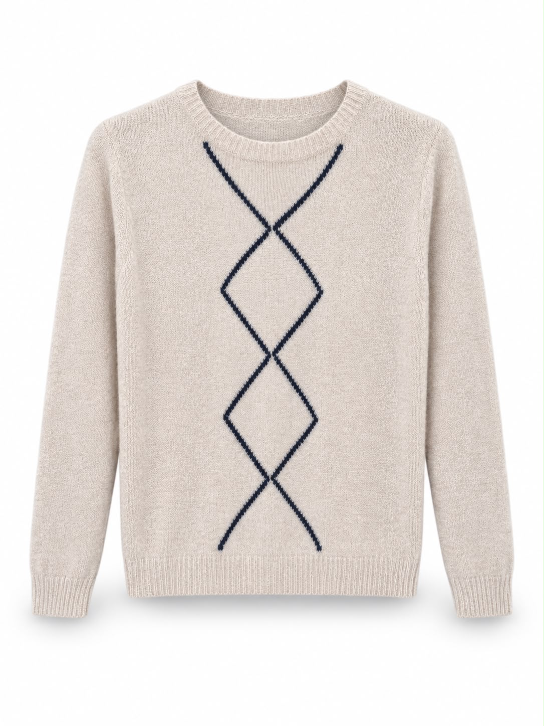 Maglione misto lana rombi Nero