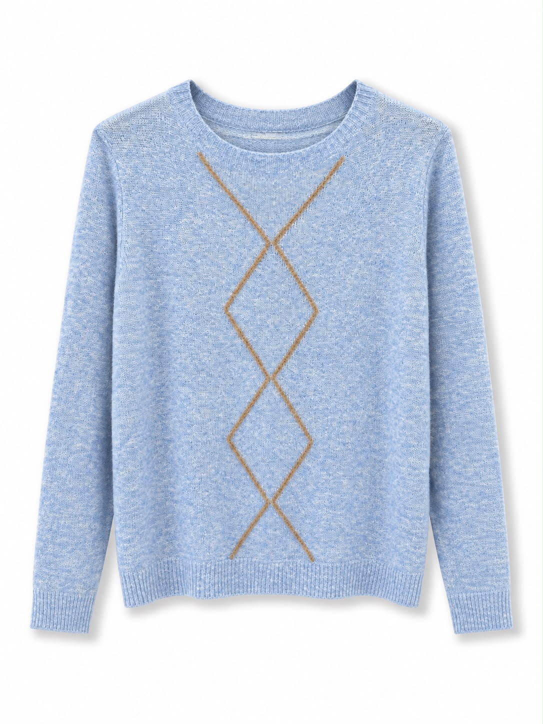 Maglione misto lana rombi Polvere