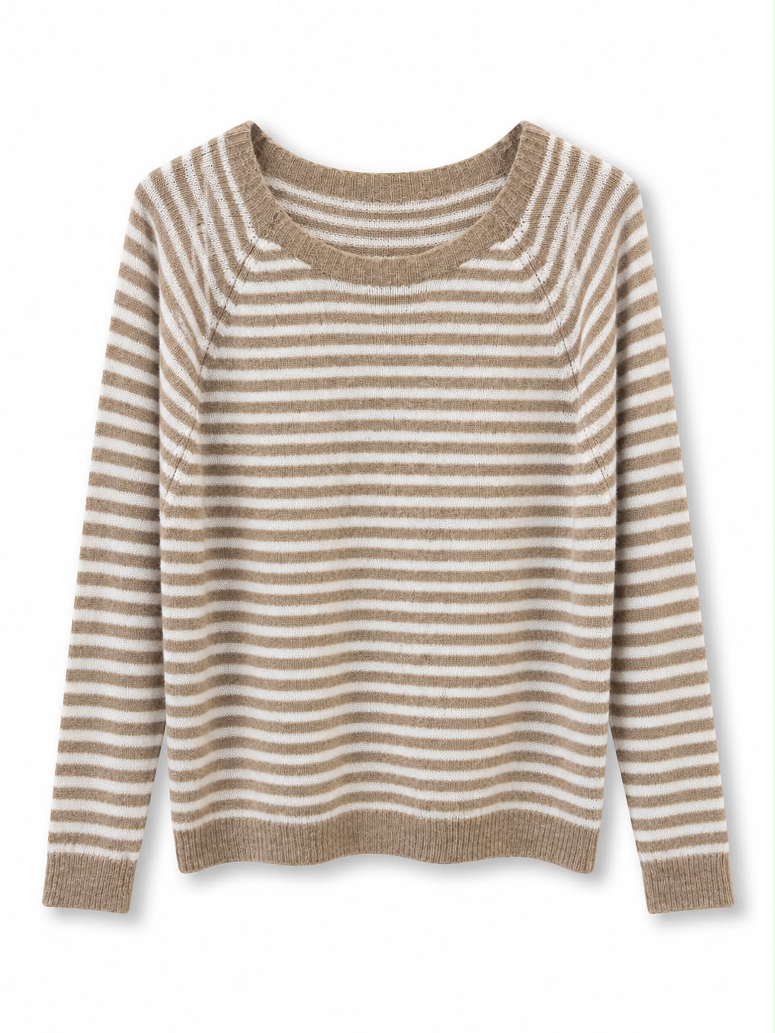 Maglione righe classica Tortora