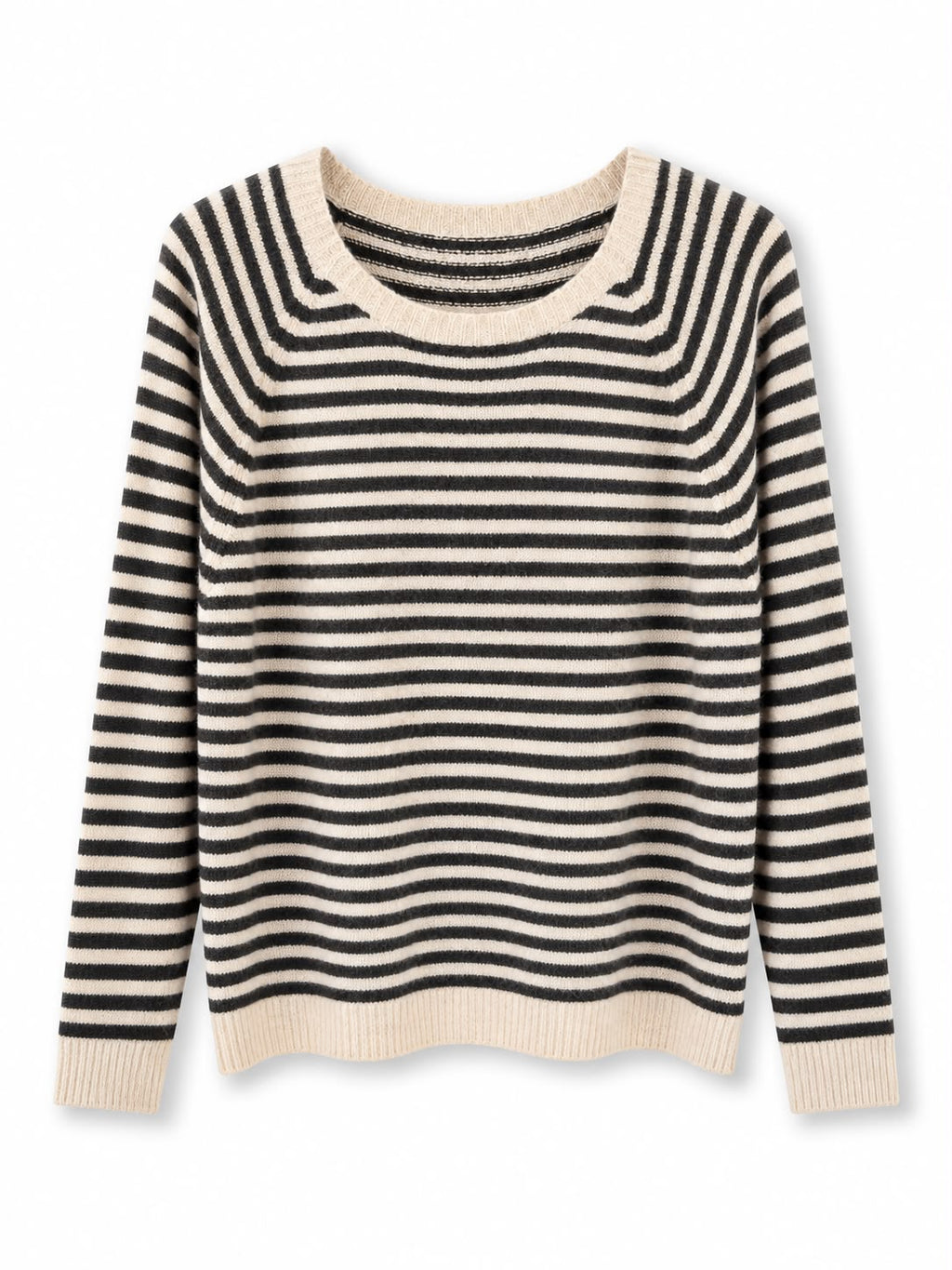 Maglione righe classica Beige