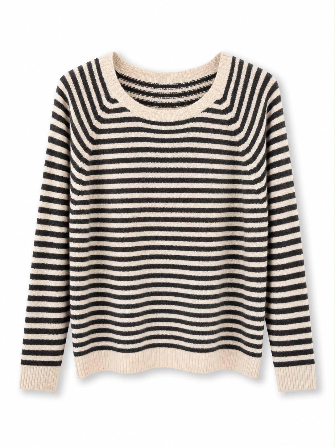 Maglione righe classica Beige