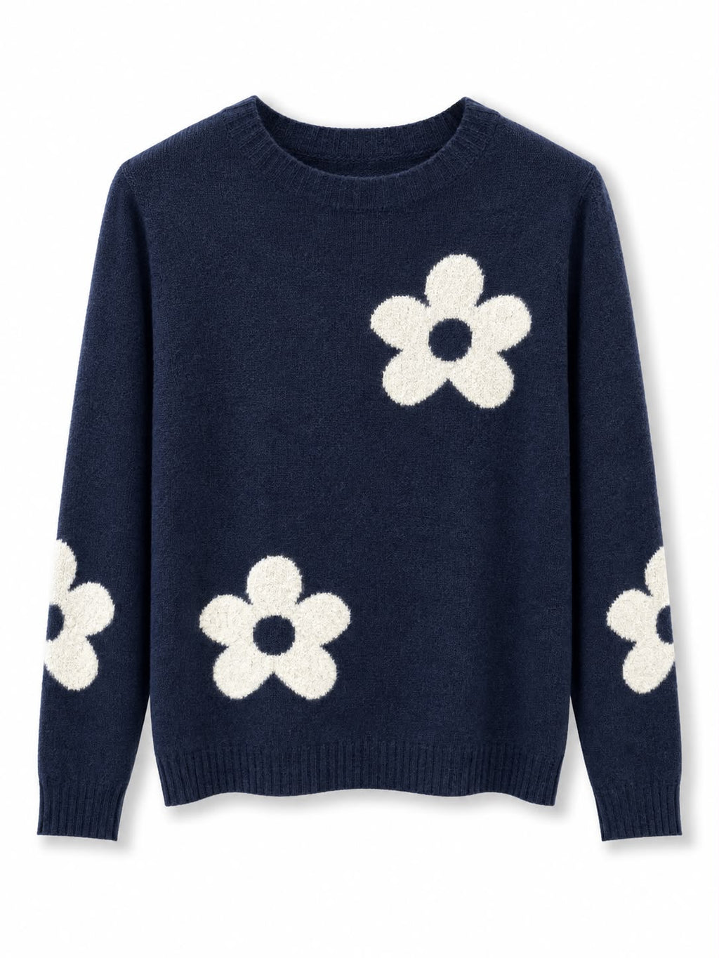 maglioncino misto lana fiori Blubianco
