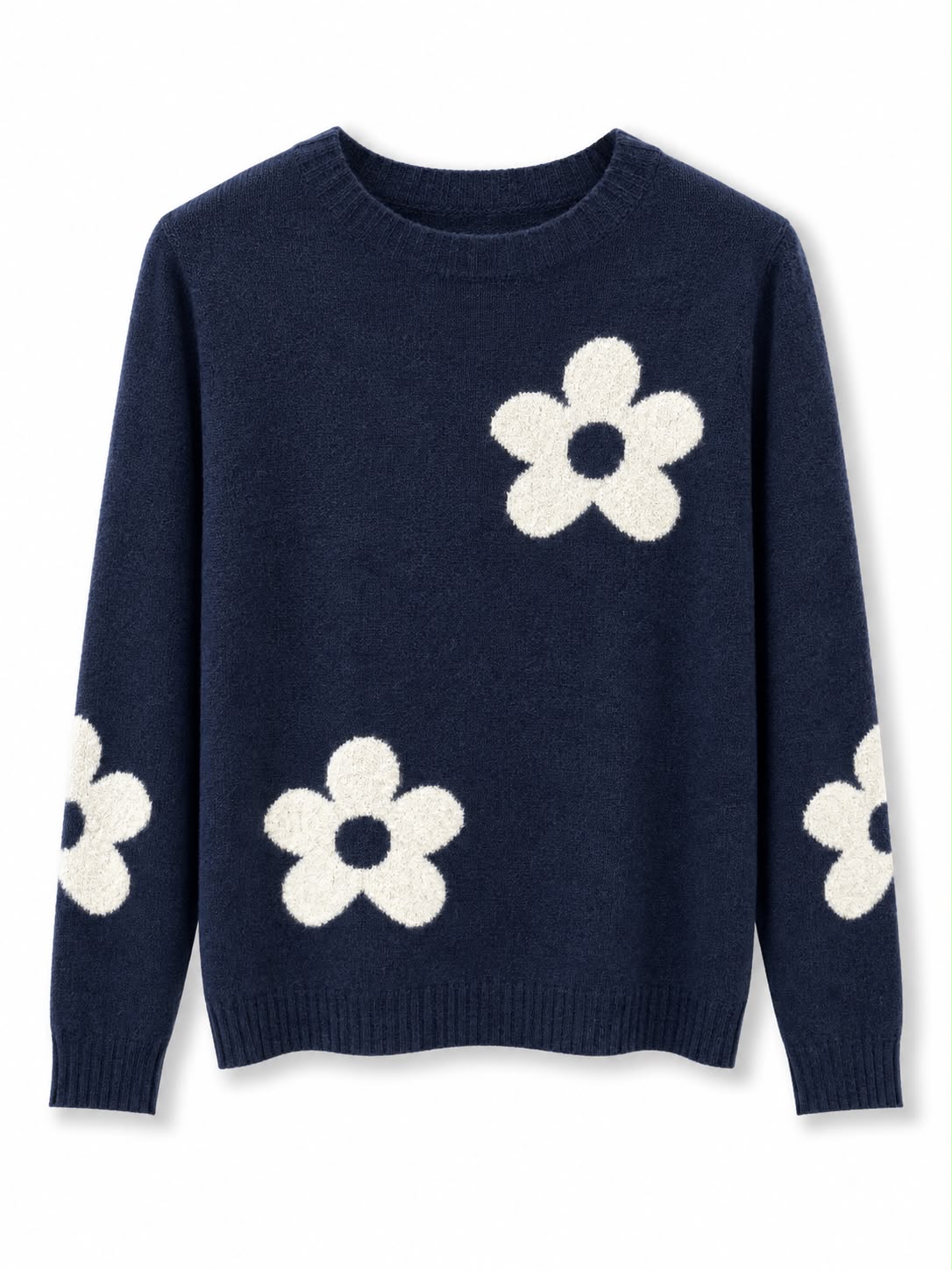 maglioncino misto lana fiori Blubianco