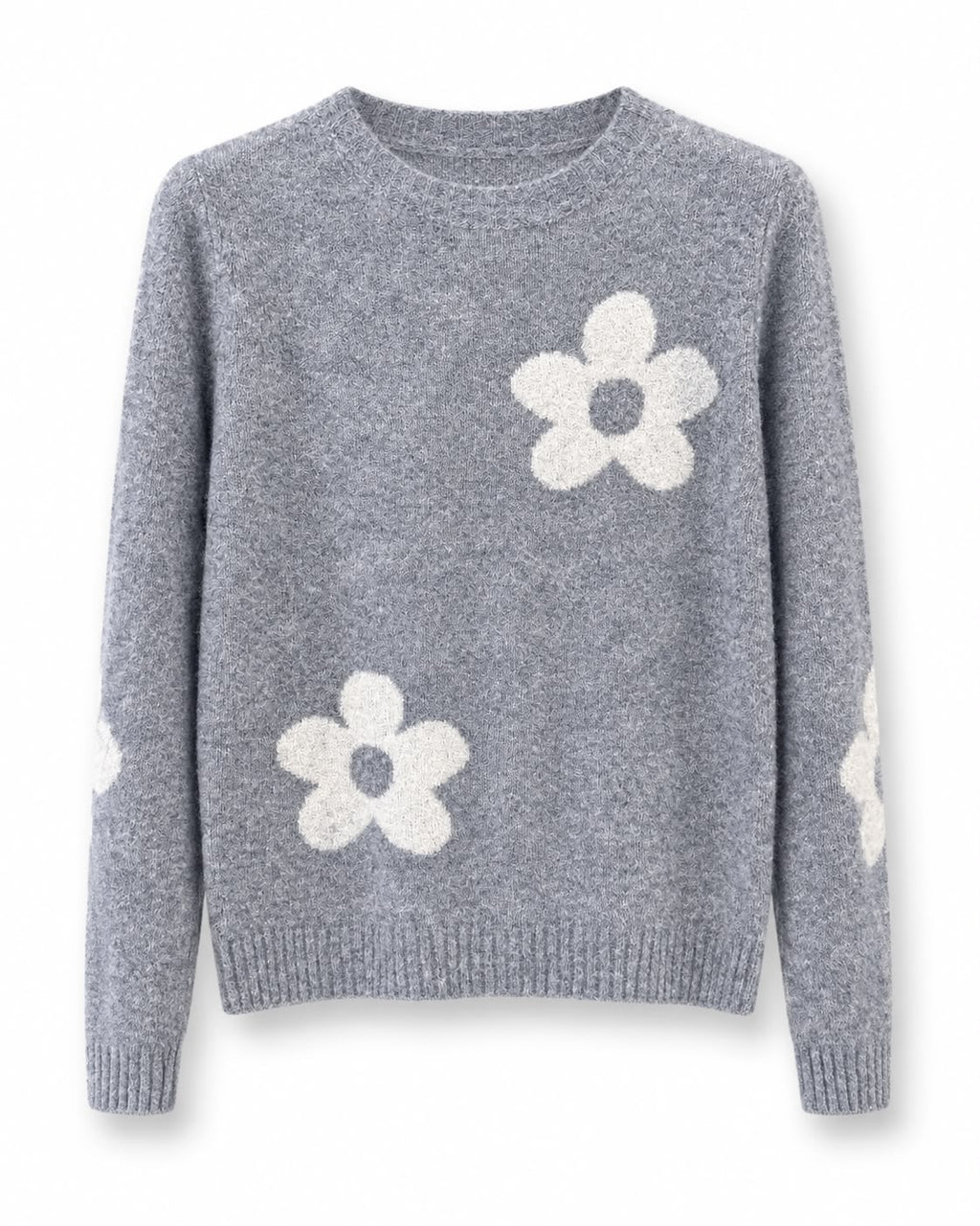 maglioncino misto lana fiori Grigio