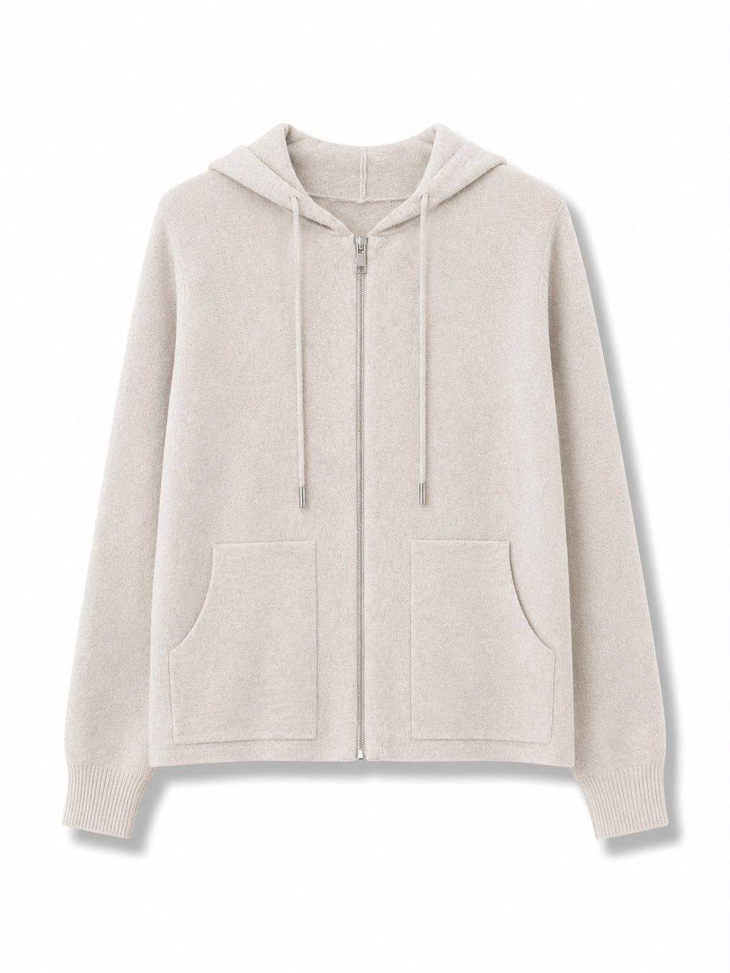 Felpa zip lunga Beige