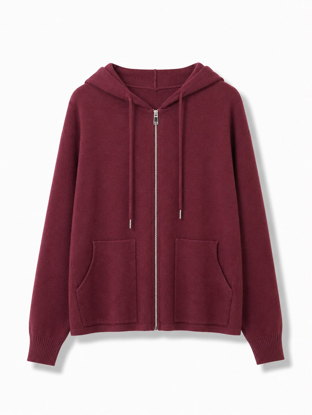 Felpa zip lunga Bordeaux