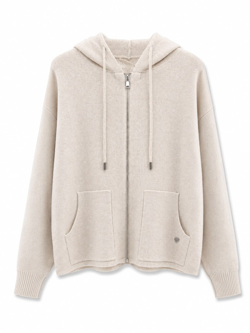 Felpa zip lunga Crema