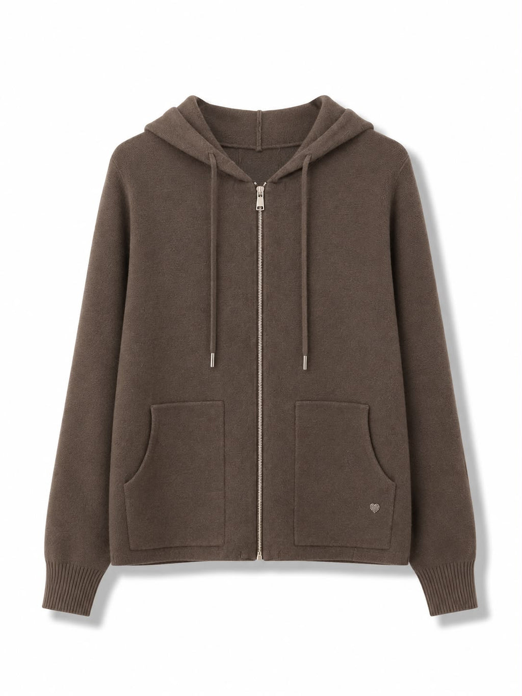 Felpa zip lunga Marrone