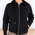 Felpa zip lunga Nero