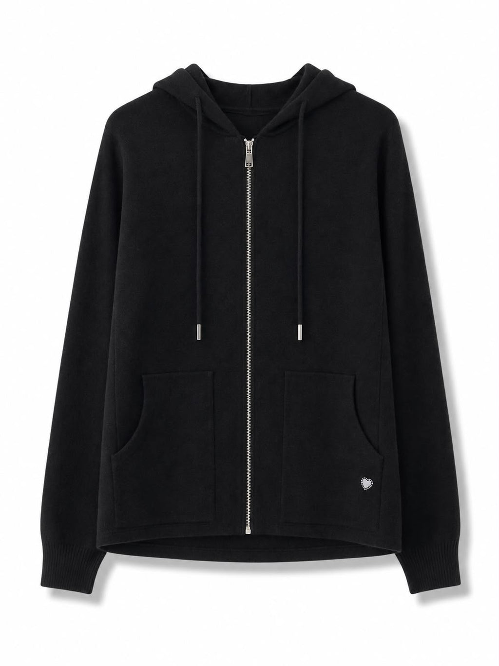 Felpa zip lunga Nero
