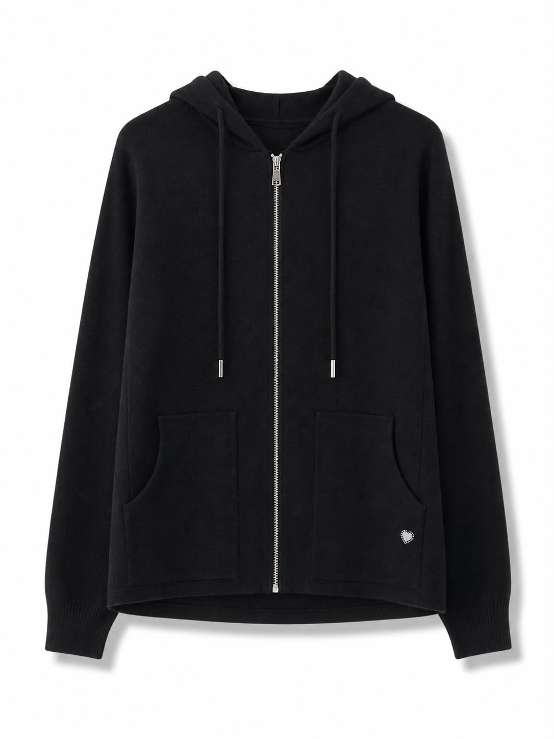 Felpa zip lunga Nero