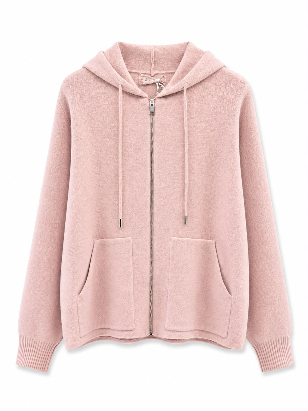 Felpa zip lunga Rosa