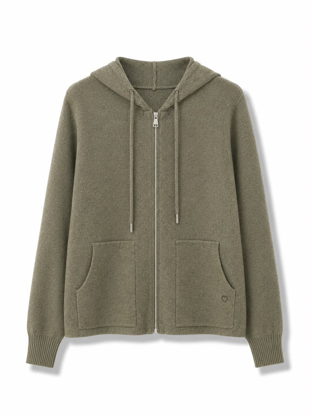 Felpa zip lunga Verde